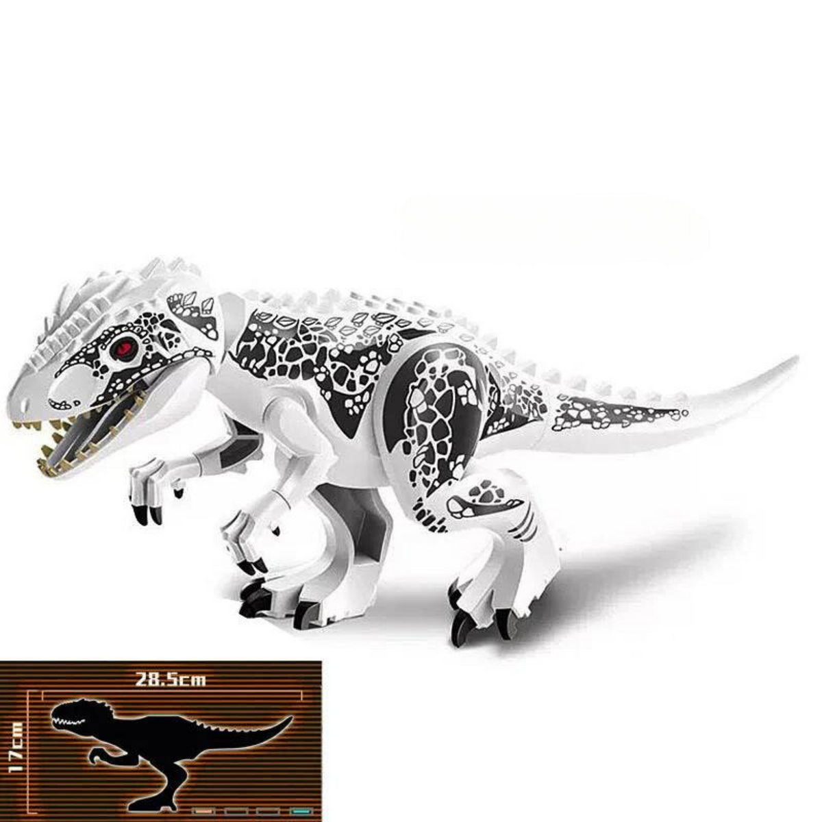 Dinosaur Building Figures – White Indominus Rex