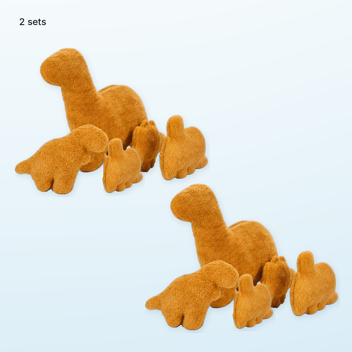 Dino nugget pillow, 2 sets with 6 mini nuggets
