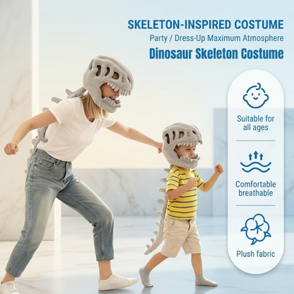 Large Dinosaur Skeleton Plush Cushion – Soft Dino Pillow (95cm & 125cm)