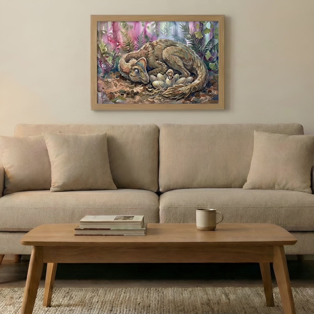 Oviraptor | Sleeping Dinosaurs Posters – 60 × 40 cm (23.6 × 15.7 in)