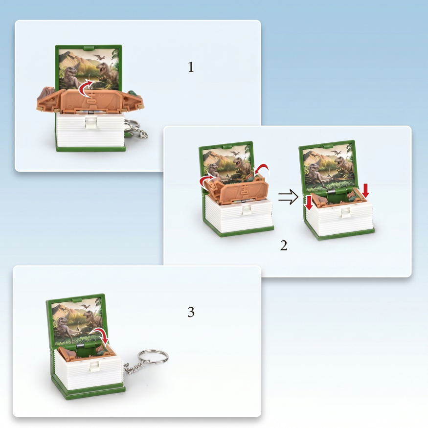 Dinosaurier-Pop-up-Buch-Schlüsselanhänger - photo 8