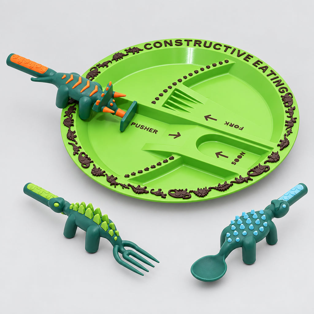 Dinosaur Dinnerware Plate & Utensil Set