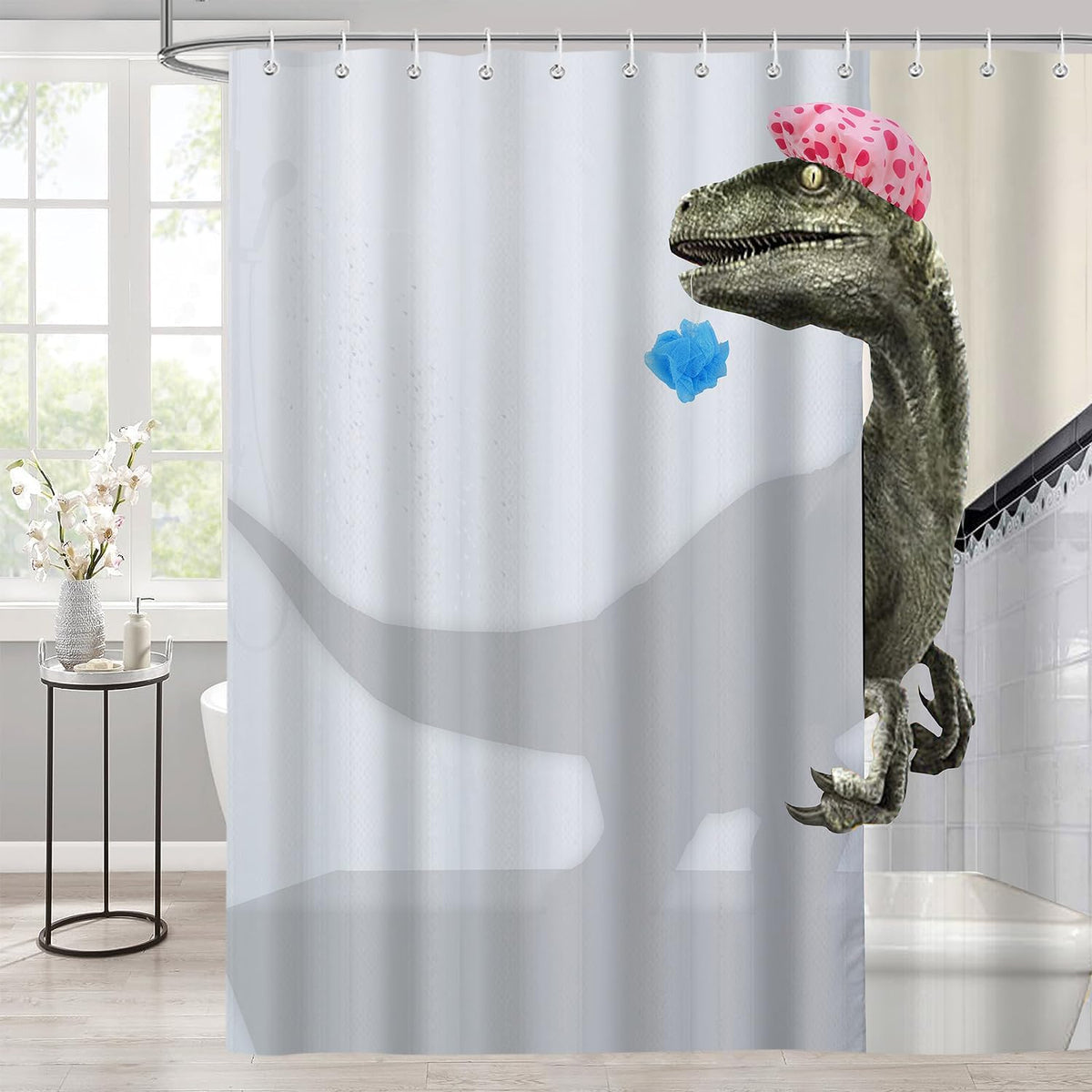 Dinosaur Shower Curtain – 180 x 200 cm (71 x 79 in)