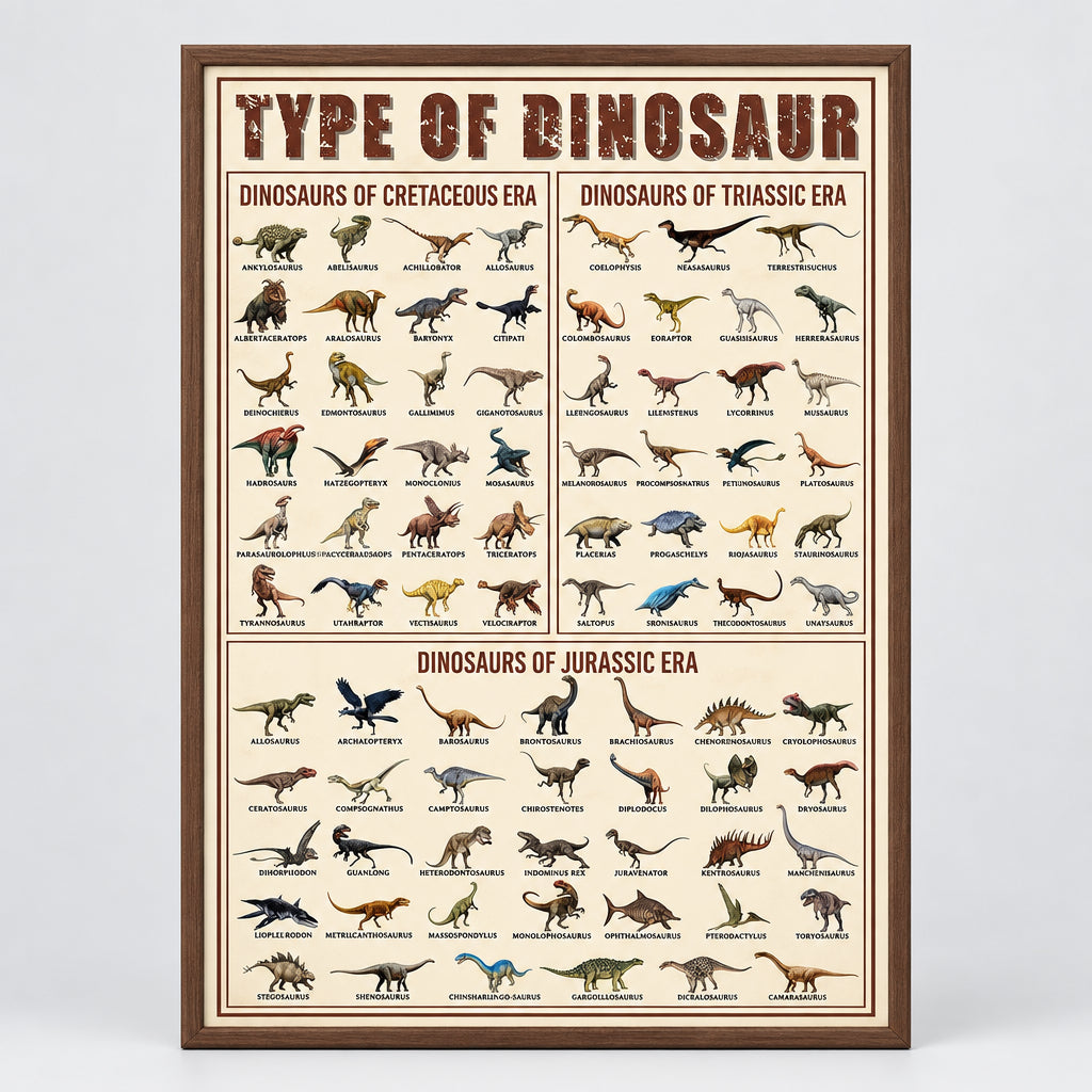 Types of Dinosaur Poster