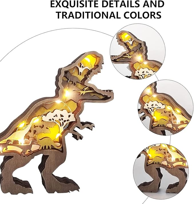Wooden Dinosaur Light Decoration - photo 8