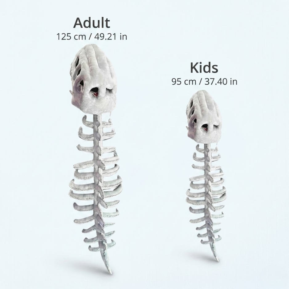 Dinosaur Skeleton Plush Cushion costume – 95 cm (Kids) / 125 cm (Adults