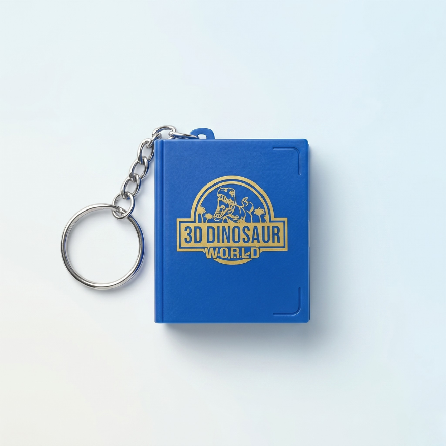 Dinosaur Pop-Up Book Keychain – Blue