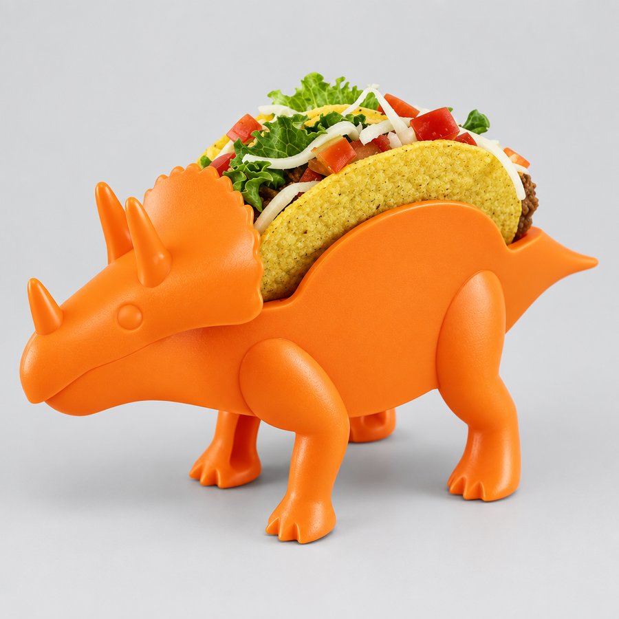 Orange Tricerataco Dinosaur Taco Holder