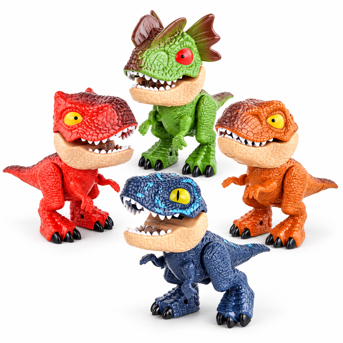Papelería con diseño de dinosaurios: estuche 5 en 1 con sacapuntas