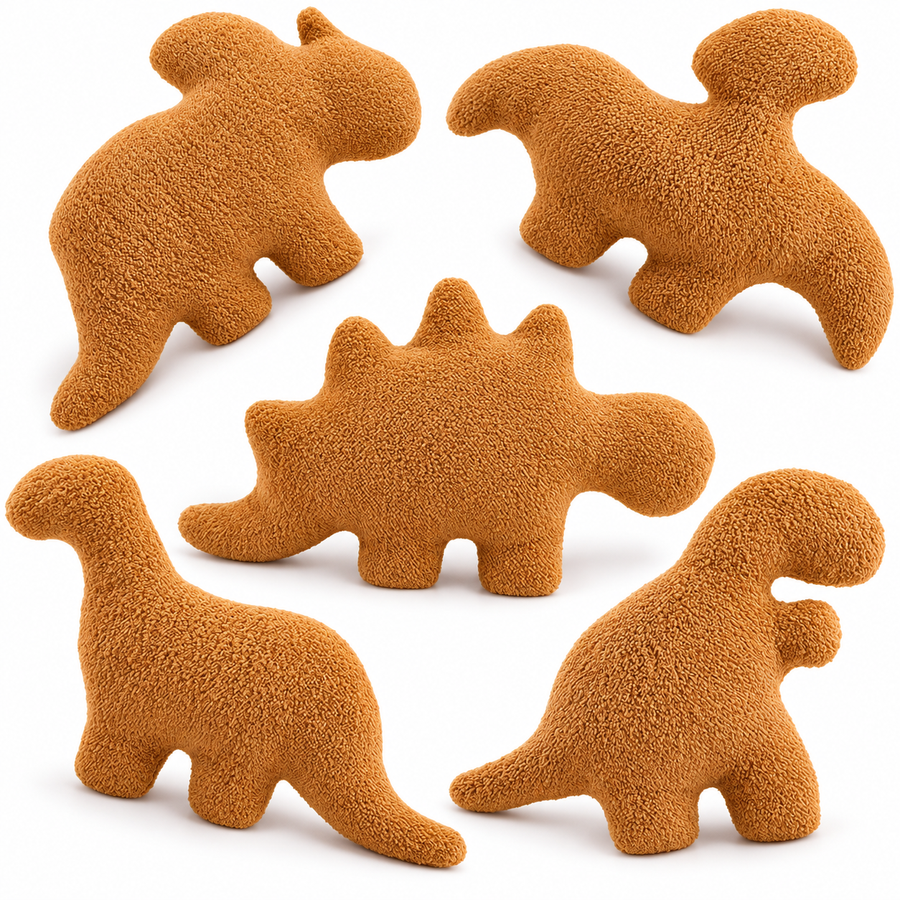 Dinosaur Chicken Nugget Plush Pillow