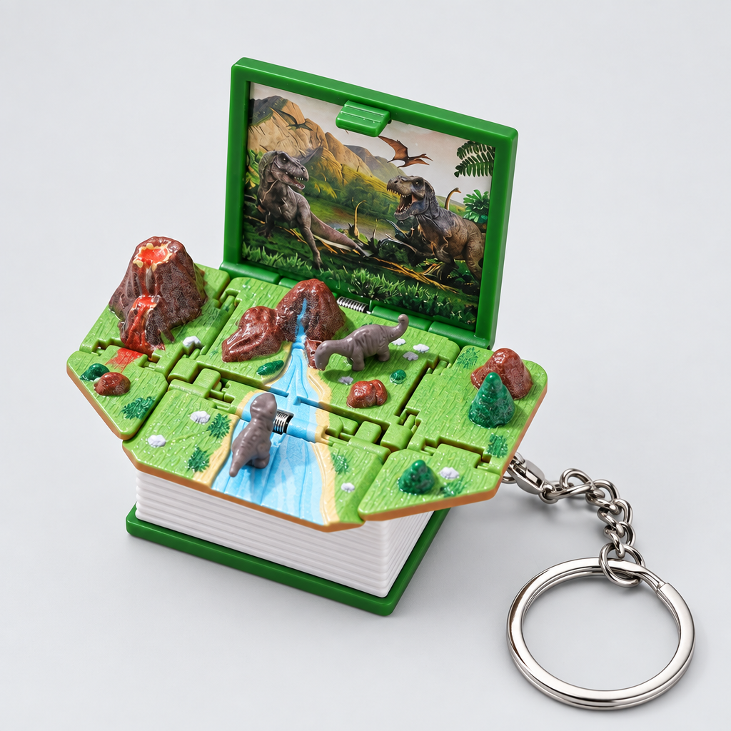 Dinosaur Pop-Up Book Keychain