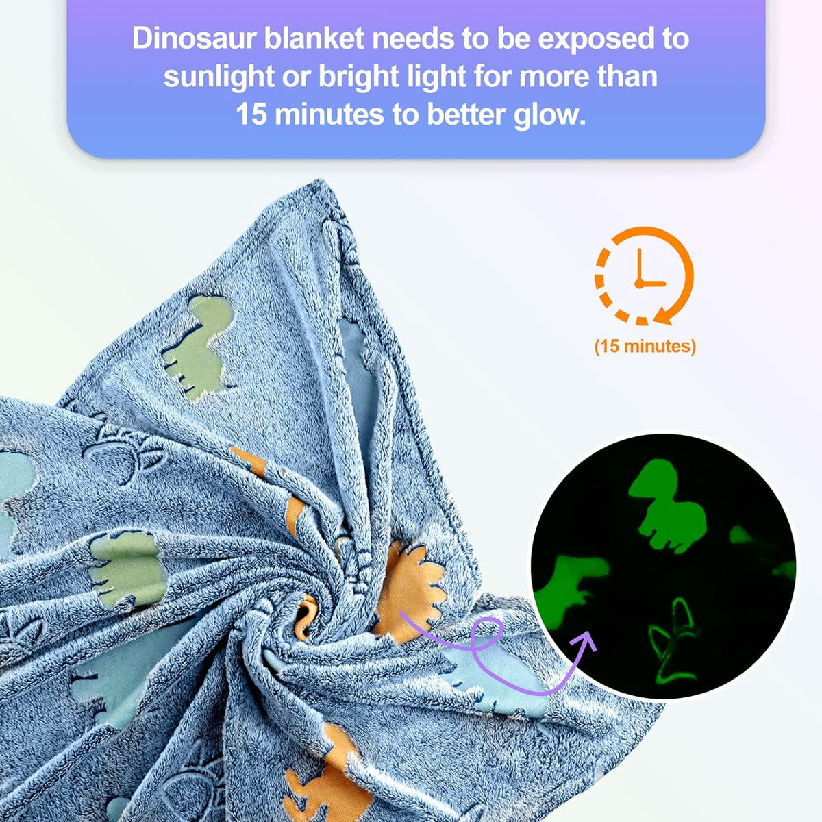 Glow-in-the-Dark Dinosaur Blanket - photo 4