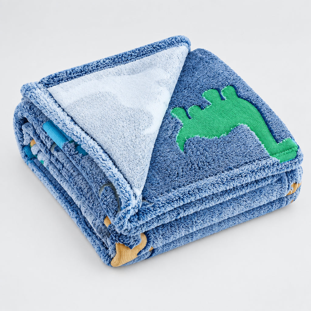 Glow-in-the-Dark Dinosaur Blanket - Small - 75x100 cm (29x39 inches)