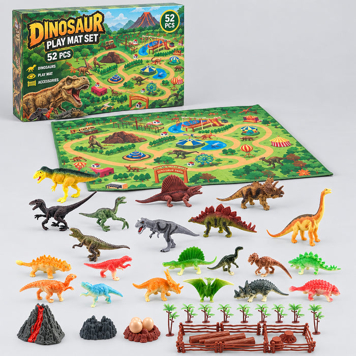 Dinosaur Play Mat Set — 52 Pieces