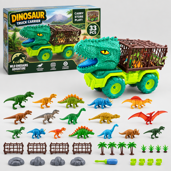 Dinosaur Carrier Truck — 33 Pieces