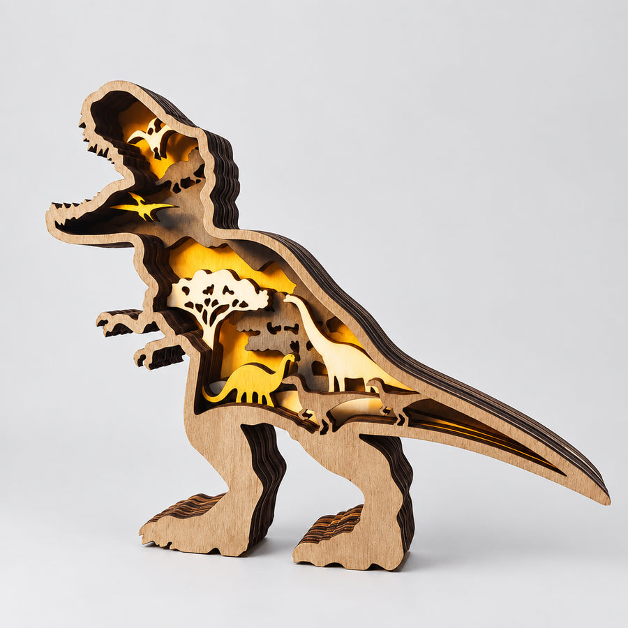 Wooden Dinosaur Light Decoration - Dinosaur Hub