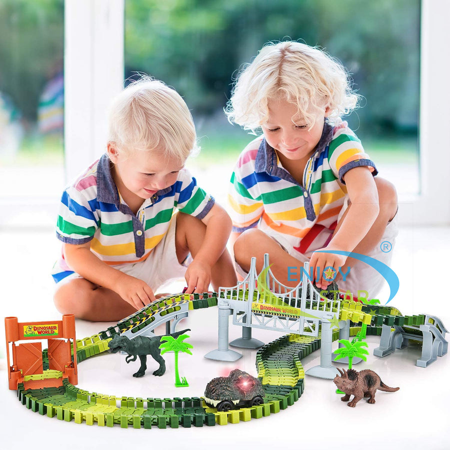 Roller coaster dinosaur train race track