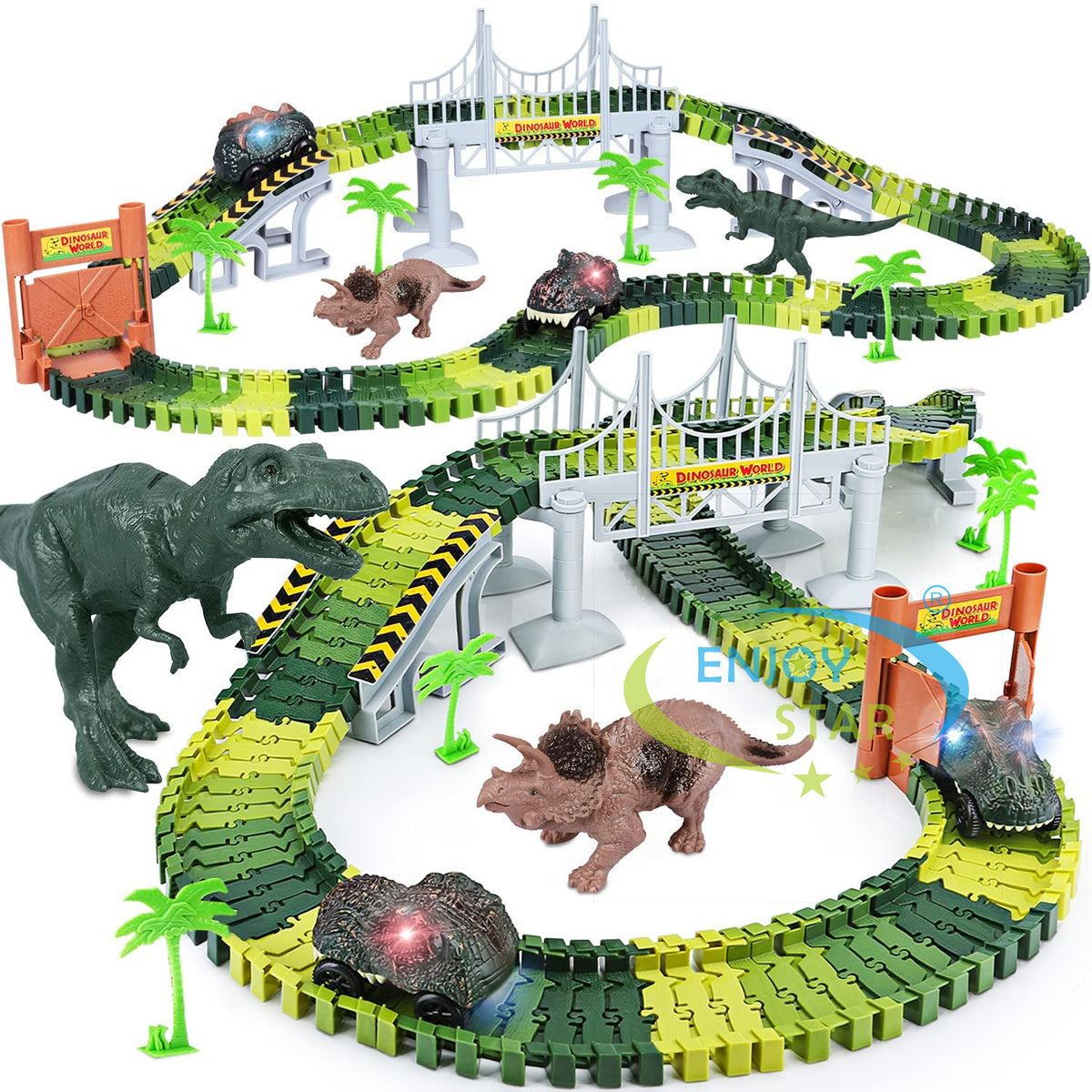 Roller coaster dinosaur train race track – Green